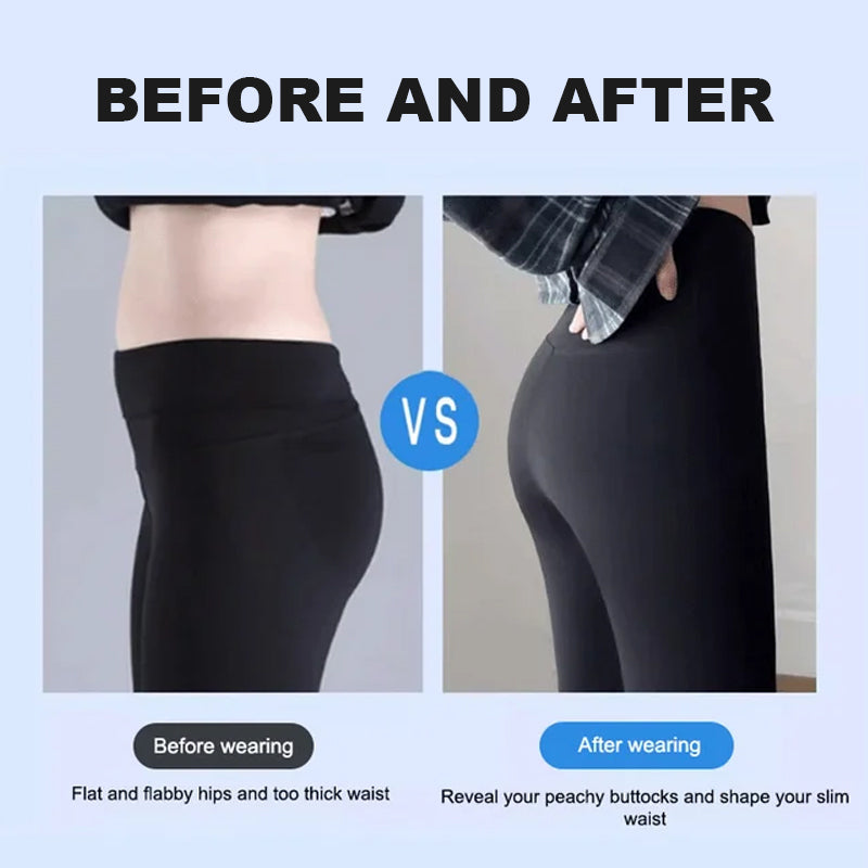 Leggings mit Knöpfen aus verdicktem Fleece