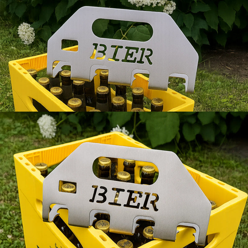 Der Quad-Bieröffner und -träger