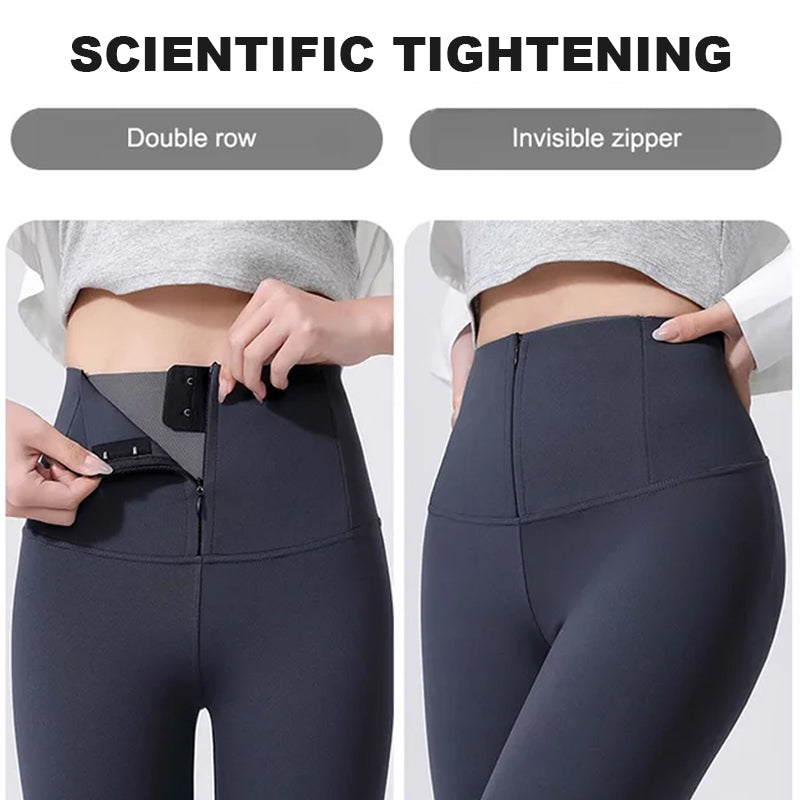 Leggings mit Knöpfen aus verdicktem Fleece
