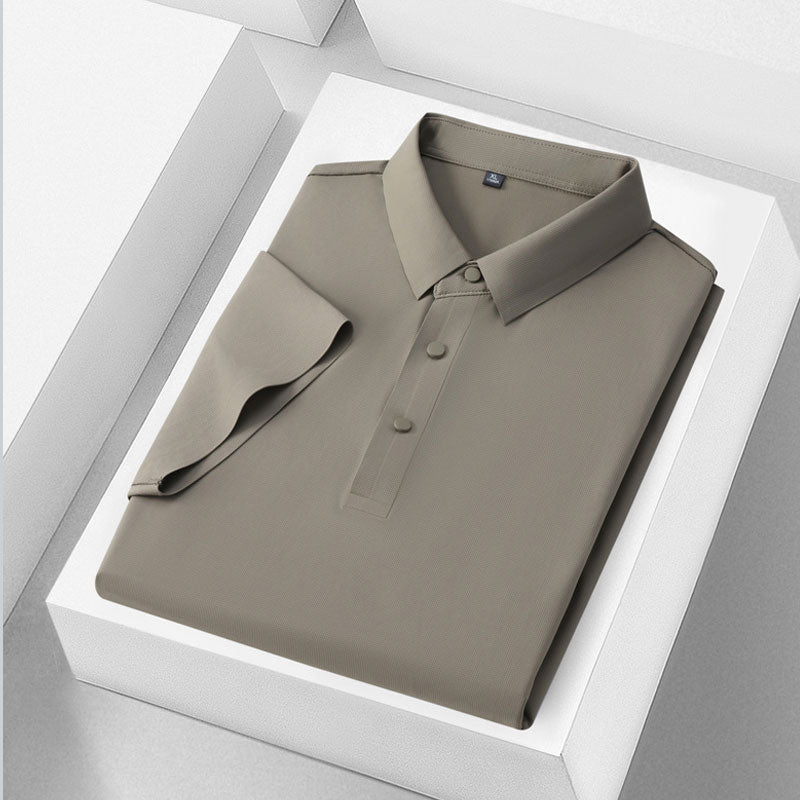 🌬️👕Sommer Ice Silk Plaid Kurzarm Poloshirt Herren🌿