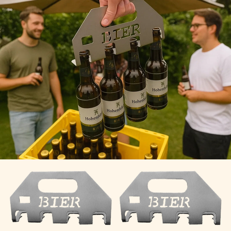 Der Quad-Bieröffner und -träger