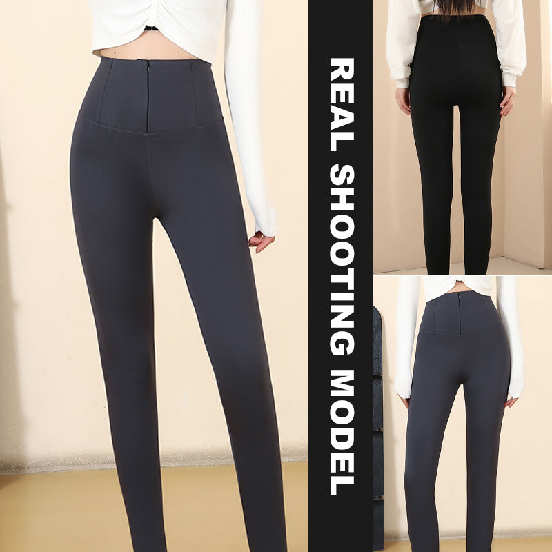 Leggings mit Knöpfen aus verdicktem Fleece