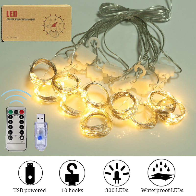Kupferdraht Vorhang Licht(10 Stränge pro Box)