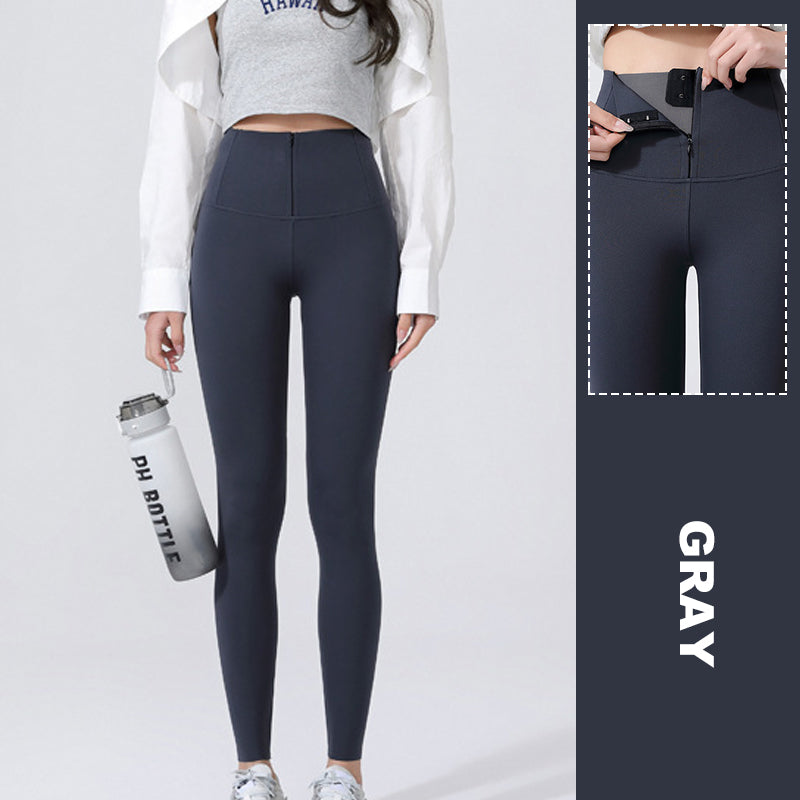 Leggings mit Knöpfen aus verdicktem Fleece