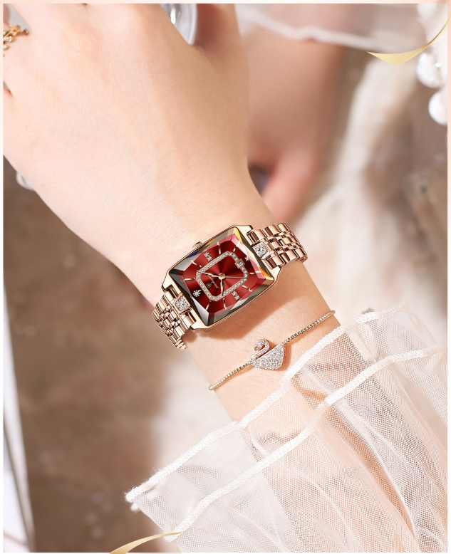 đ„Black-Friday-Mega-Angebot â 50 % Rabatt!đ„Damen-Armbanduhr mit Rechteck-Zifferblatt & Strasssteinen