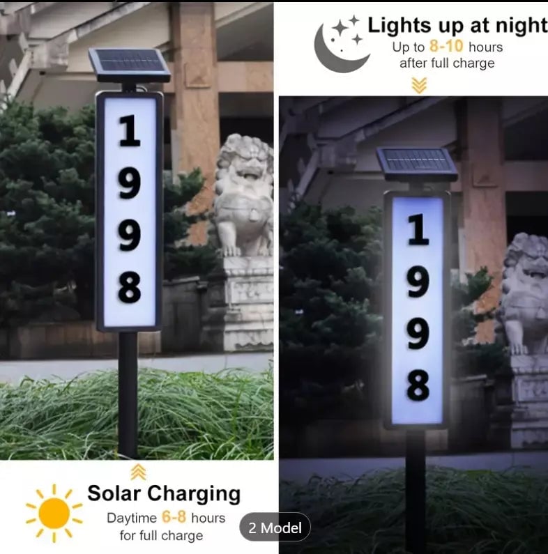 Solar-Türschild Außenleuchte