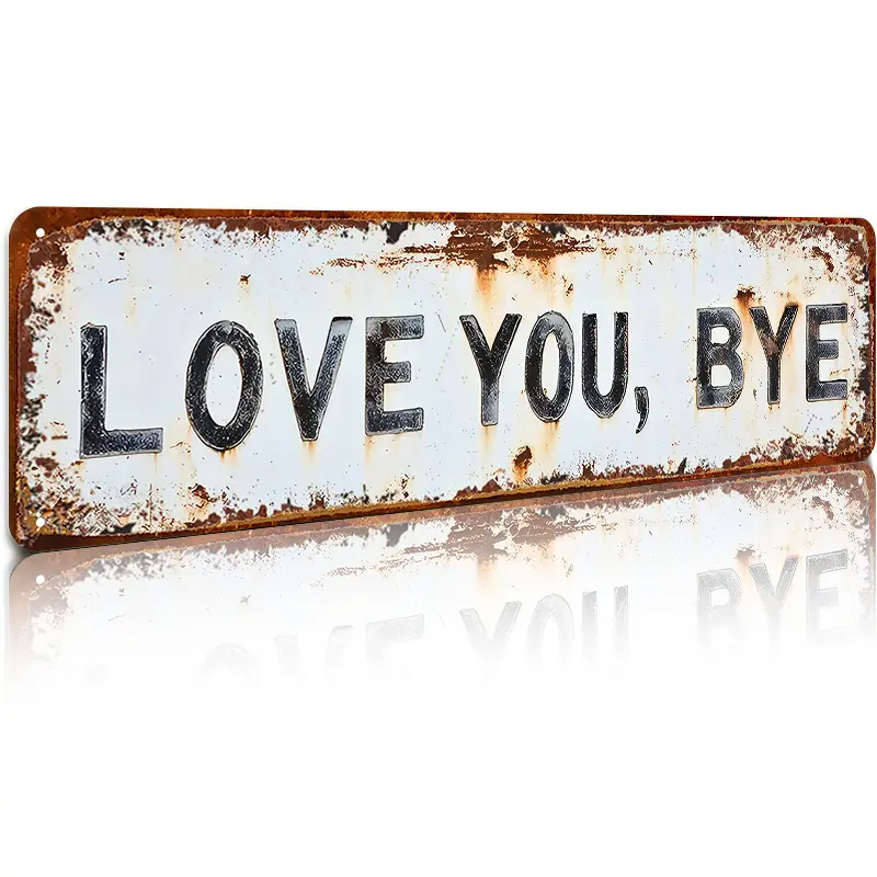 ❤️ ICH LIEBE DICH, Tschüss – Vintage-Wandschild aus Metall