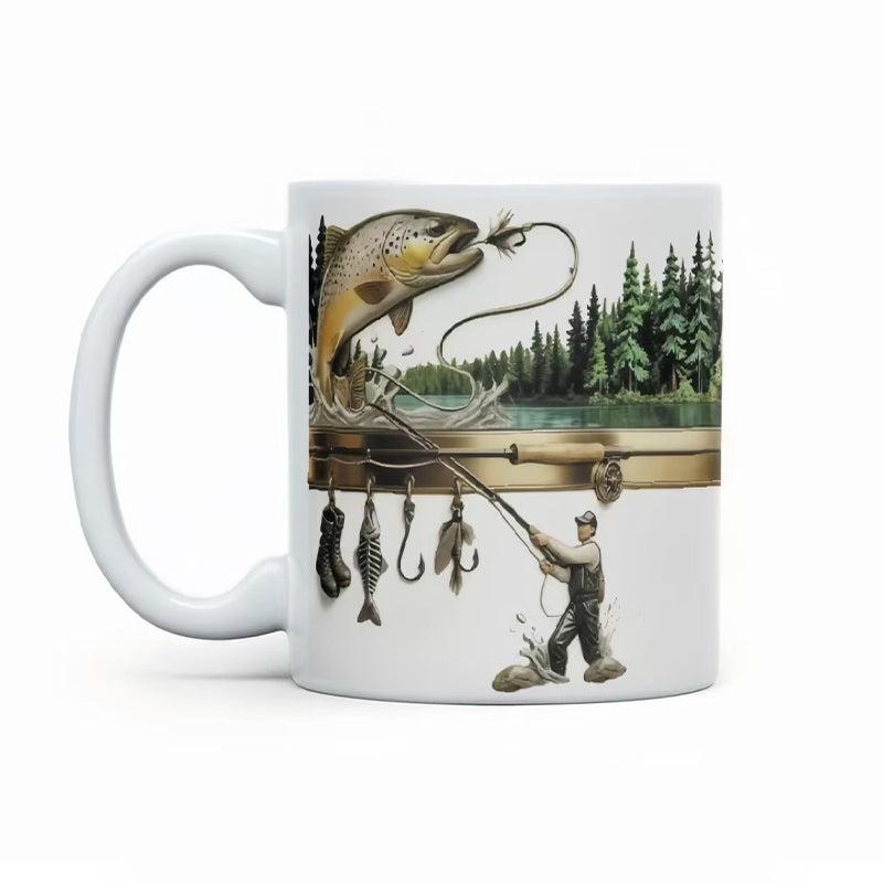 Keramische Kaffeetasse mit Fischmotiv