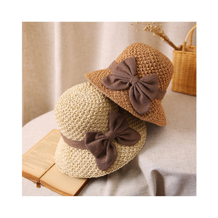 🎀 50 % RABATT 👒 | Strohhut mit Retro-Schleife – faltbar und atmungsaktiv für den Sommer