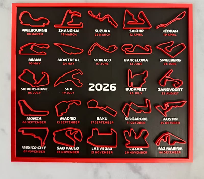 🏎️LETZTER TAG DES SOLDES – 49 % RABATT📅Formel-1-Kalender 2026 F1
