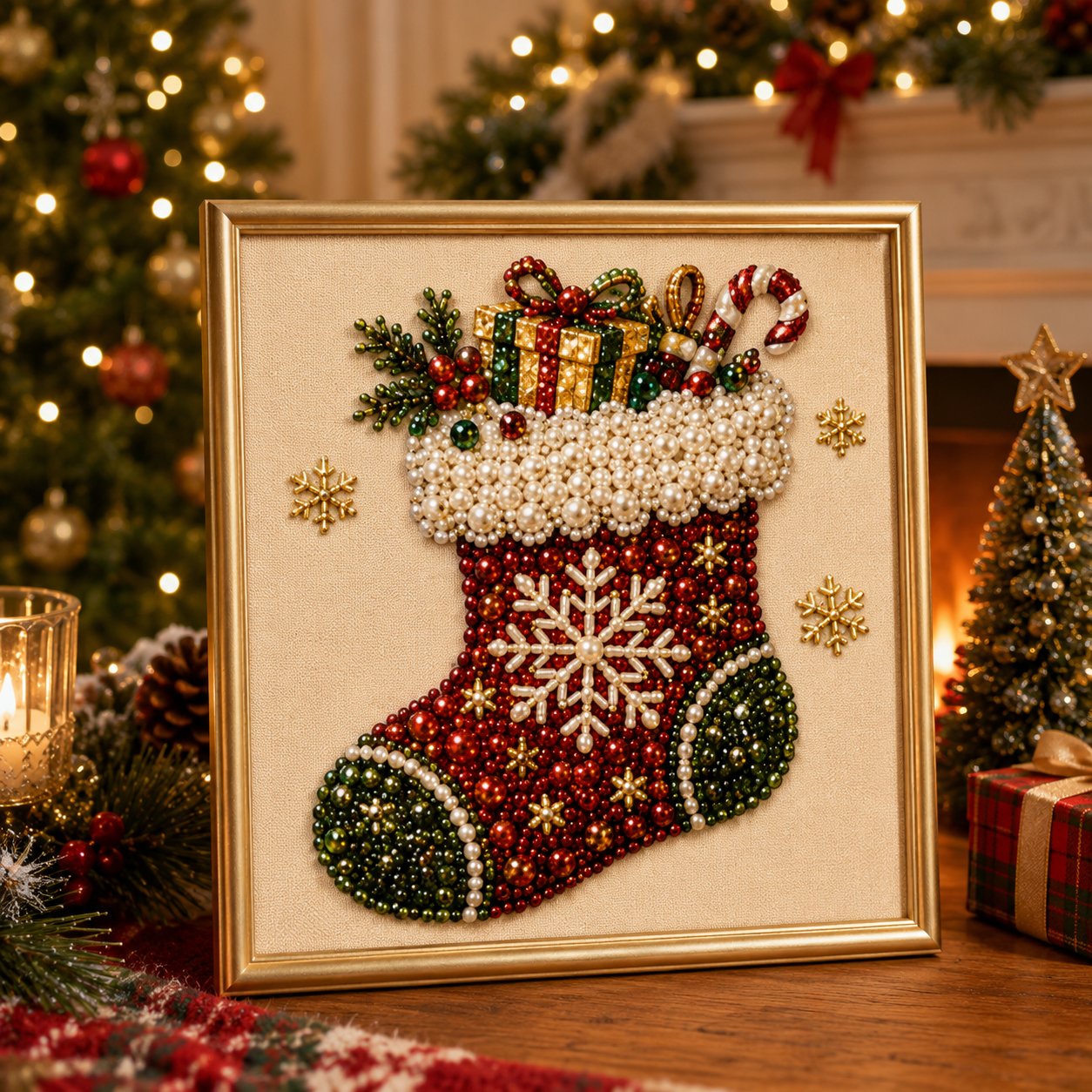 🧘Entspannend & für Anfänger geeignet – 🎨💎DIY-Weihnachts-Perlen-Diamantmalerei-Set