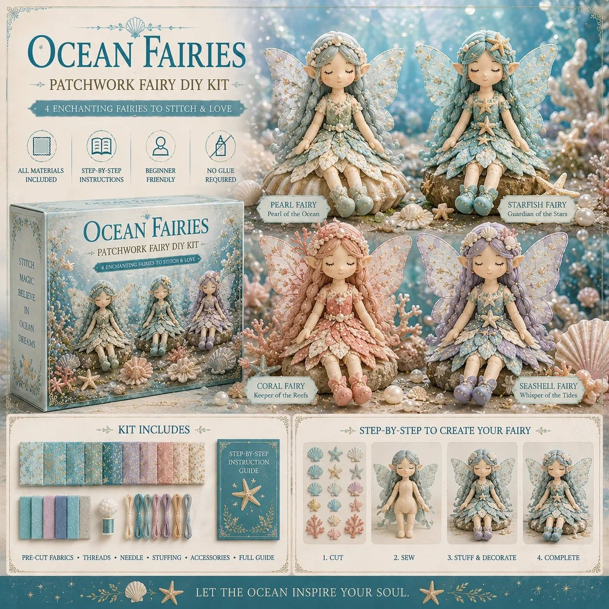 🔥LETZTER TAG 50 % RABATT – 🧵Fairy Patchwork DIY-Kollektion