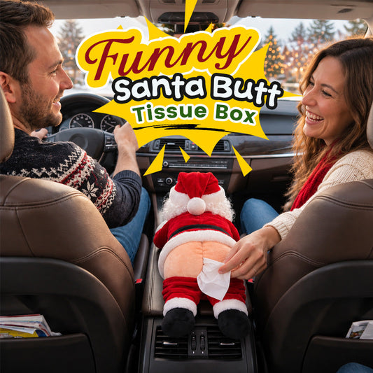 Lustige Taschentuchbox in Weihnachtsmann-Form