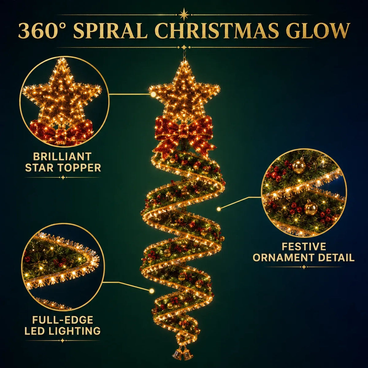 LED-Lichterketten-Kollektion „Weihnachtszauber-Spirale“