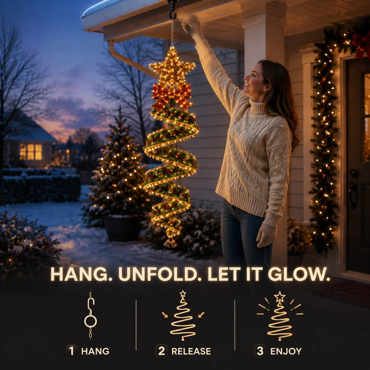 LED-Lichterketten-Kollektion „Weihnachtszauber-Spirale“