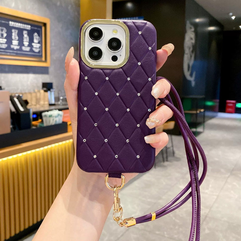 Rautenförmige Handyhülle mit Lederband 💎✨