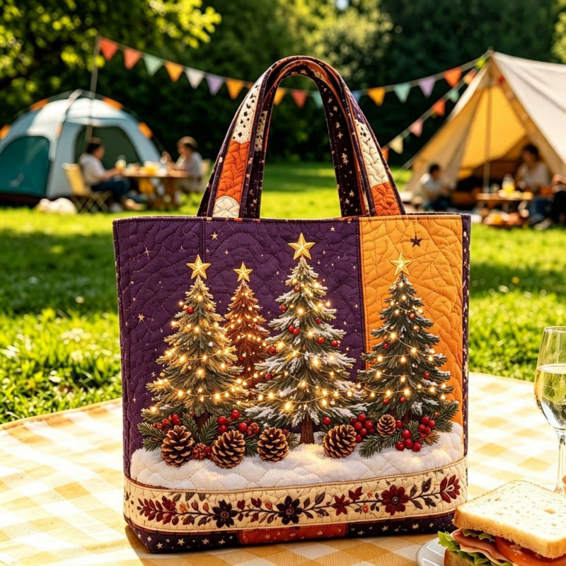 Tragetasche mit Vintage-Weihnachtsmotiv „Santa“ | Festliche, wiederverwendbare Einkaufstasche