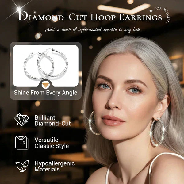 🎉2 zum Preis von 1🎁Diam🎉 2 zum Preis von 1 🎁 Diamantschliff-Creolen für Damen – Elegant, funkelnd 💎Diamantschliff-Creolen für Damen