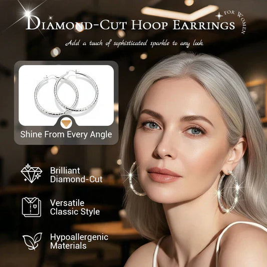 🎉2 zum Preis von 1🎁Diam🎉 2 zum Preis von 1 🎁 Diamantschliff-Creolen für Damen – Elegant, funkelnd 💎Diamantschliff-Creolen für Damen