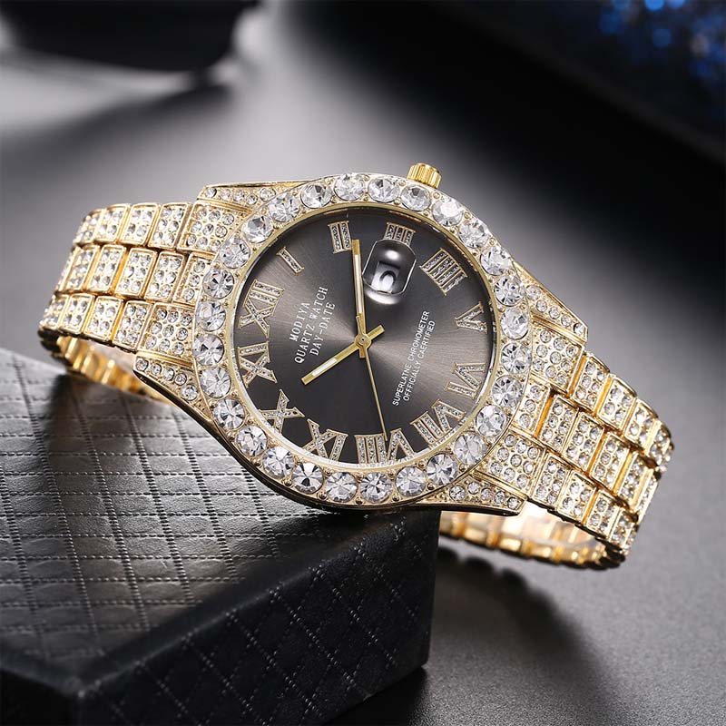 Damen-Quarzuhr Mit Strass-Stahlarmband
