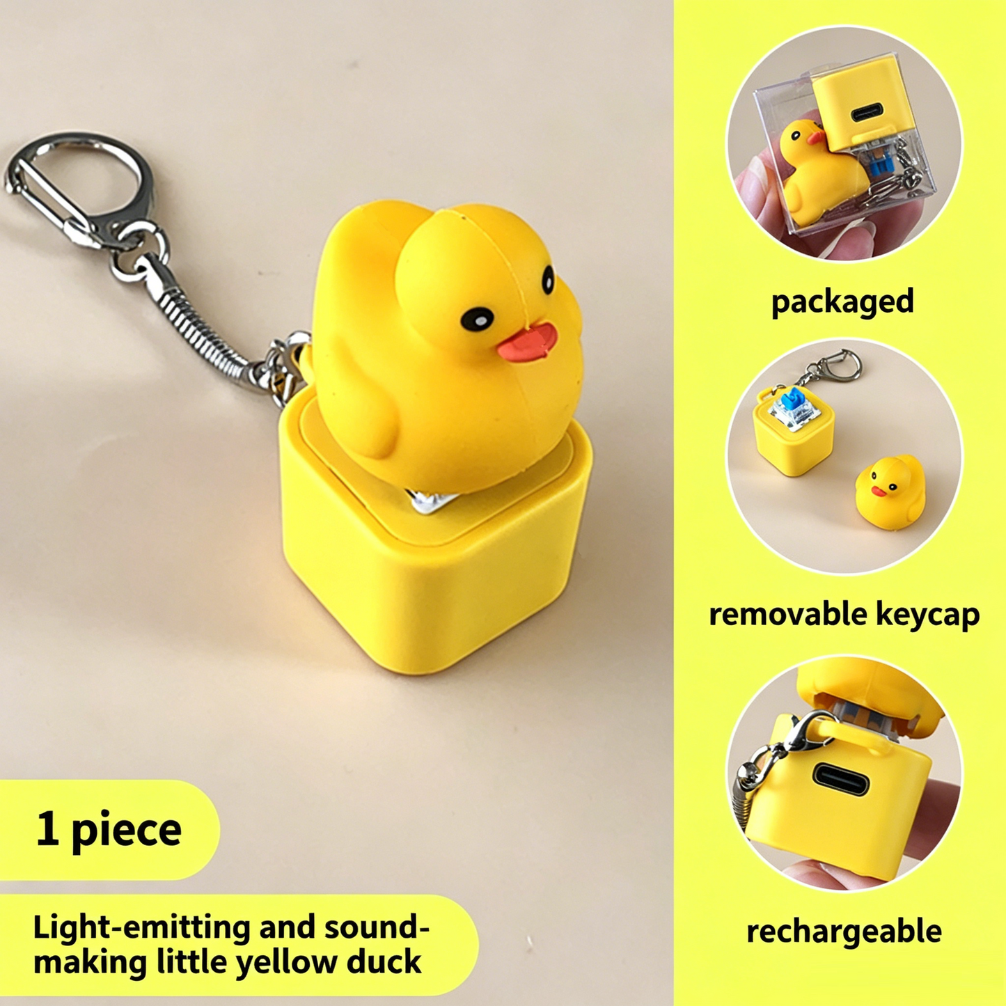 Seagull MINE! Schlüsselanhänger mit Knopf – Echtes Geräusch & LED-Licht
