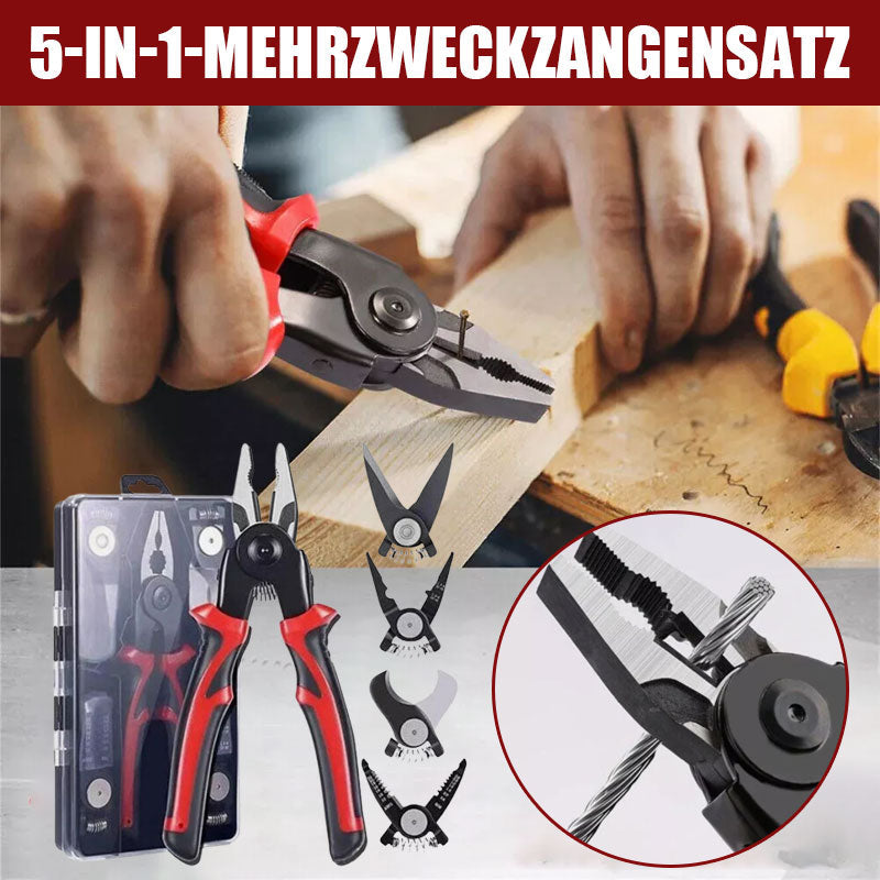 🛠 Fünf-in-Eins Multifunktionale Wechselkopf-Zangenset | Eine Zange, fünf Funktionen – für jede Aufgabe bereit! 💪