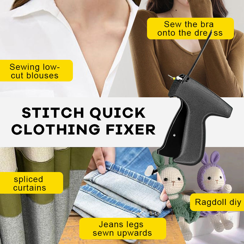 Stitch Quick Kleidung Fixer🎉（6 Nadeln + Klebenadel schwarz 500 + Klebenadel weiß 500）