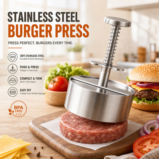 🍔 Burgerpresse aus Edelstahl | So gelingen Ihnen ganz einfach perfekte, gleichmäßige Burger-Patties