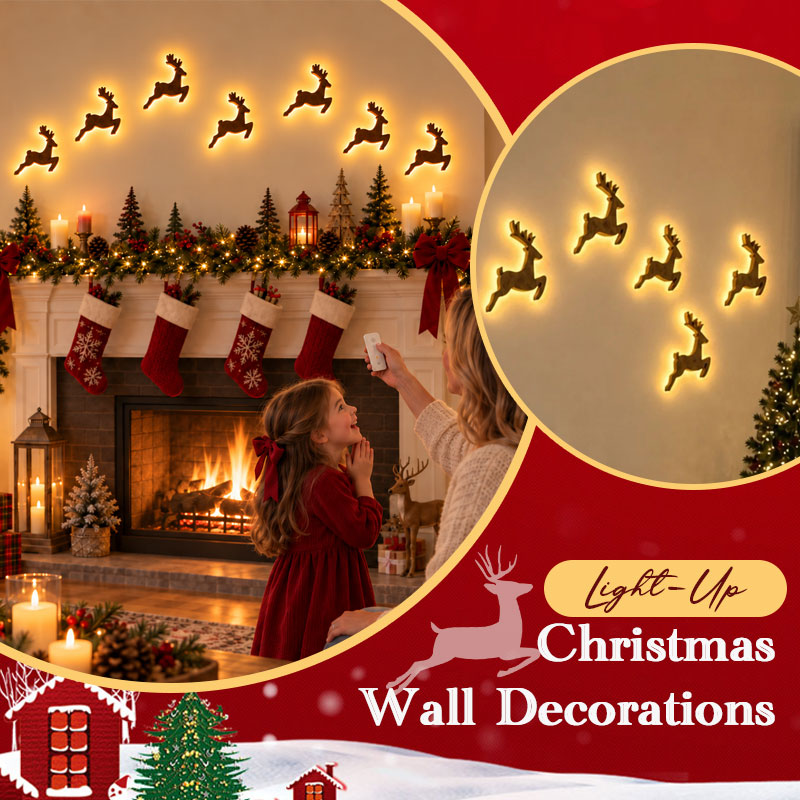 🎄 LED-Wanddekorationen mit Rentieren – ✨Festliche Weihnachtsbeleuchtung