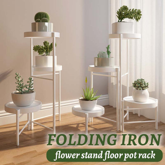 Klappbarer Blumenständer aus Eisen für den Boden🌿🔥Kostenlose Lieferung nach Hause