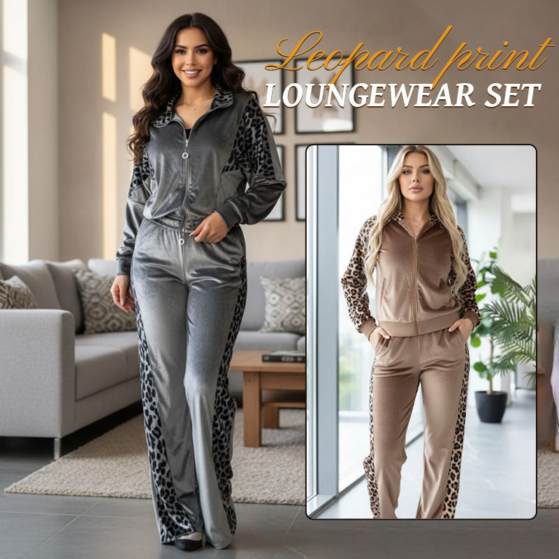 ✨ Leoparden-Homewear-Set mit Kontrastfarben