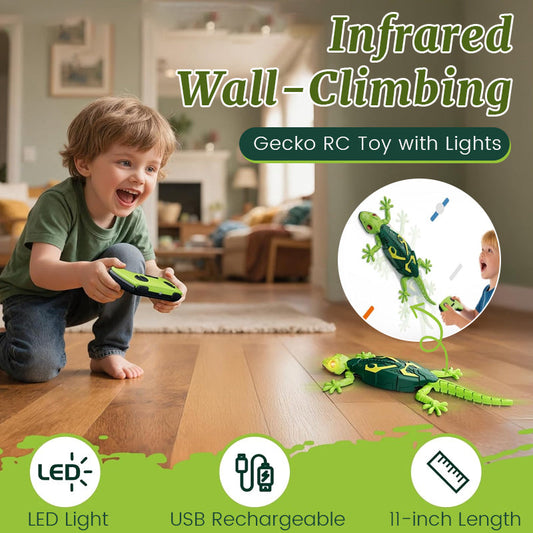 Infrarot-Wandkletter-Gecko-Spielzeug mit Licht 🦎✨