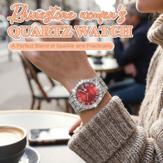 Damen-Quarzuhr Mit Strass-Stahlarmband