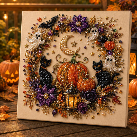 👻✨ Halloween-Perlenkunst-Bastelset – Verwandle winzige Perlen in gruselig-niedliche Kunstwerke
