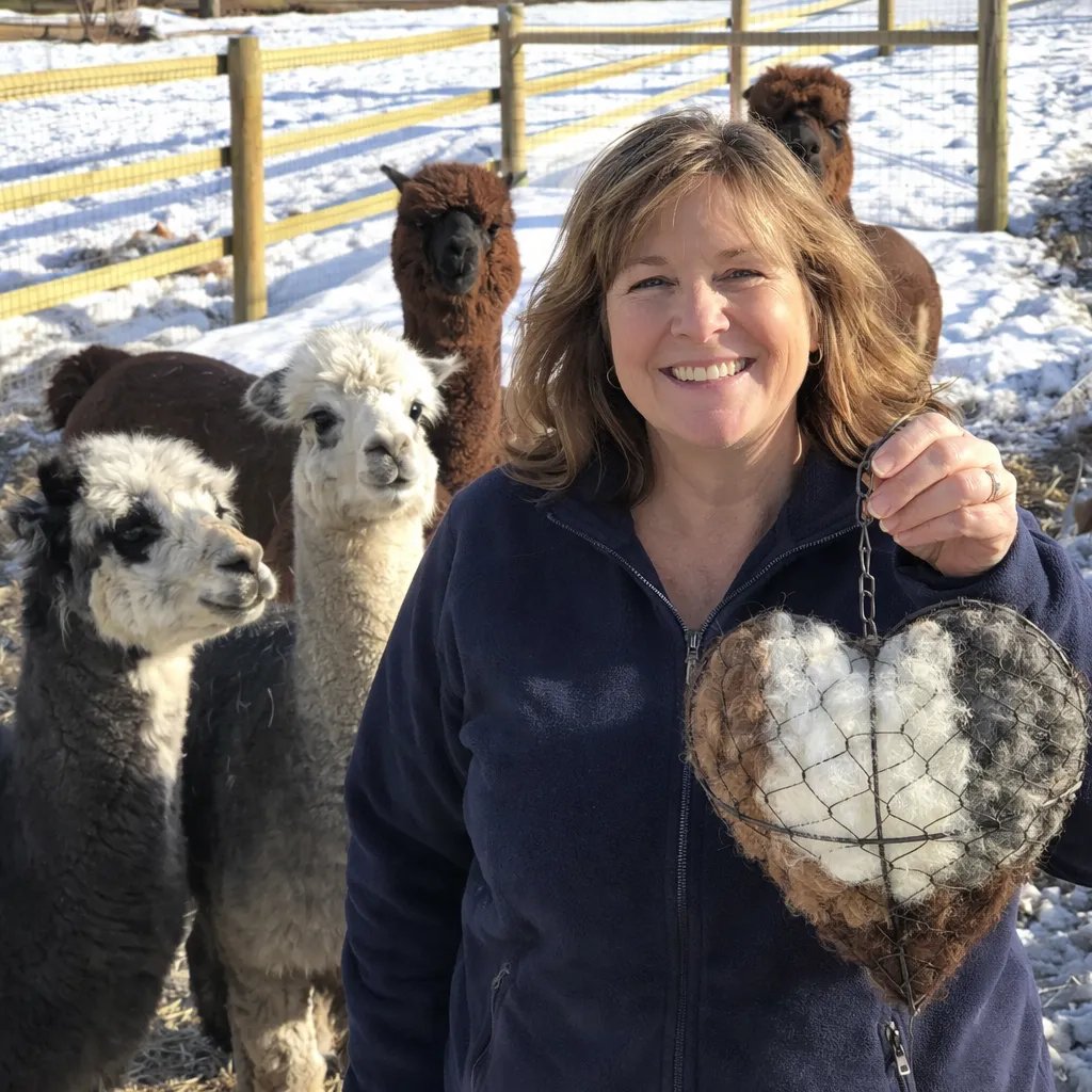 🕊️ Handgefertigtes Vogelnest aus Alpakawolle in Herzform