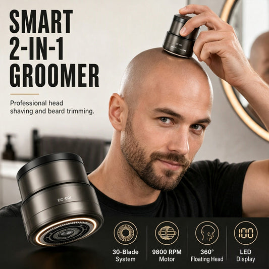 🪒 Sonderangebot 2026 – Über 24.700 verkaufte Exemplare!📟 2-in-1-Smart-Rasierer für Glatzen und Barttrimmer mit Digitalanzeige