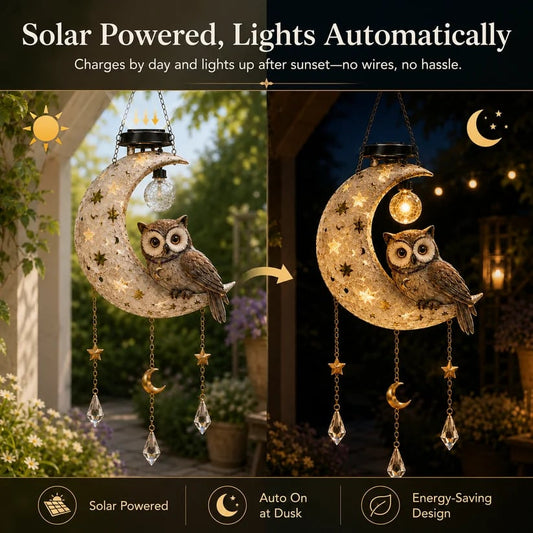 🔥Letzter Tag: 50 % Rabatt – 🌙Solar-Eule-Mond-Gartenleuchte🦉