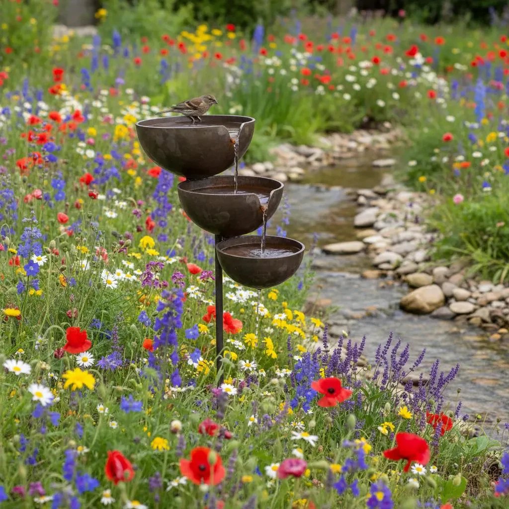 🔥Heißer Sale: 50 % Rabatt🔥Hauchen Sie Ihrem Garten neues Leben ein – ein friedliches, kaskadenförmiges Vogelbad mit Regenfänger, das Gartenbewohner willkommen heißt🌿🐦