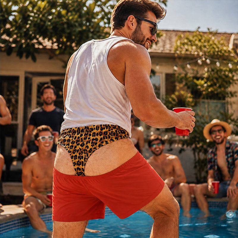 🩳 Strandshorts für Herren mit Leopardenmuster