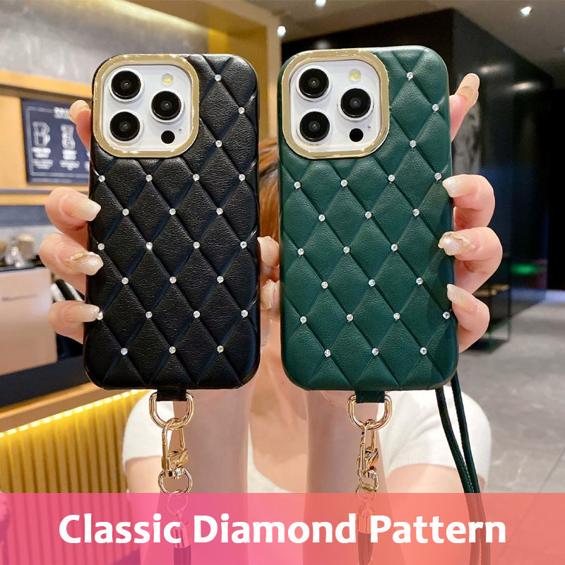 Rautenförmige Handyhülle mit Lederband 💎✨