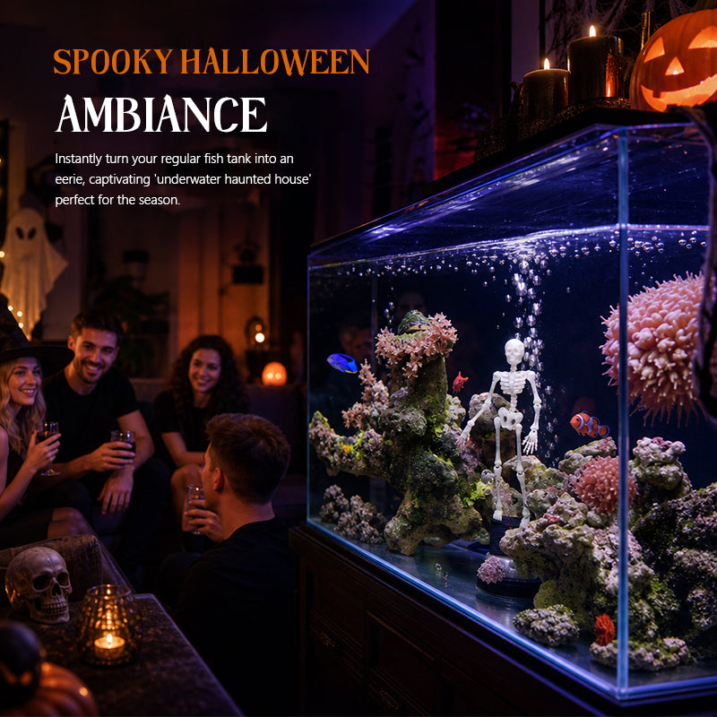 💀 Dynamisches Halloween-Skelett als Aquarium-Dekoration: Luftbetriebene Aquarium-Dekoration!🐠