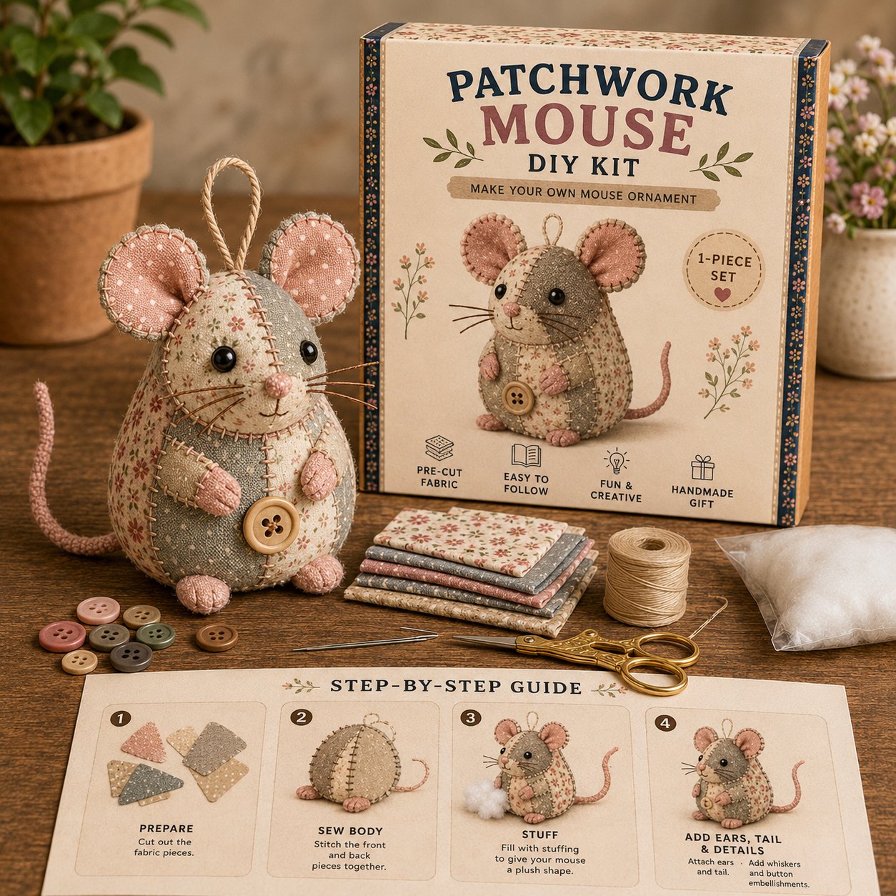 🧵DIY-Patchwork-Tier-Set – Gestalte deine eigenen niedlichen Tiere