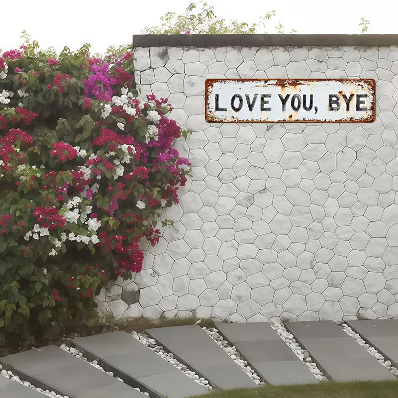 ❤️ ICH LIEBE DICH, Tschüss – Vintage-Wandschild aus Metall