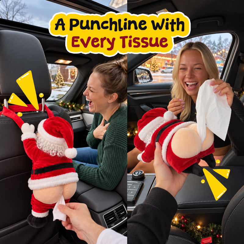Lustige Taschentuchbox in Weihnachtsmann-Form