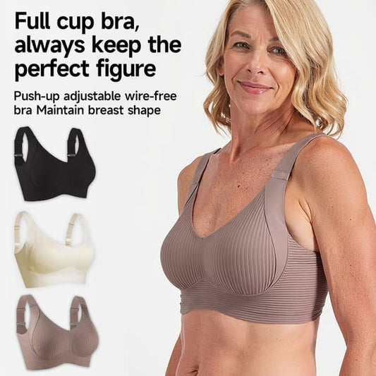 🎁Gerippter Push-up-BH mit verstellbaren Bügeln für Frauen