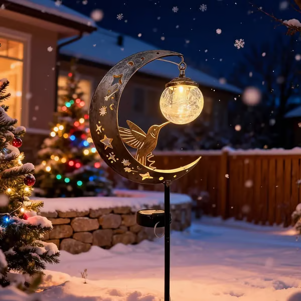 🌙✨Kolibri-Mond-Solar-Gartensteckleuchte