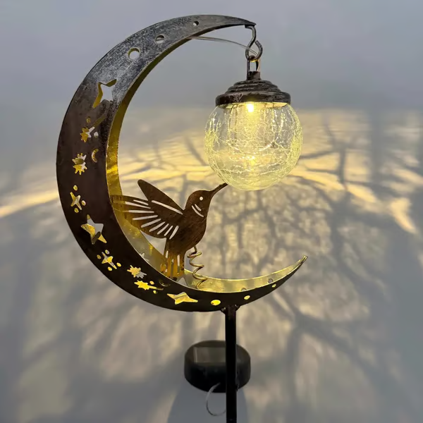🌙✨Kolibri-Mond-Solar-Gartensteckleuchte