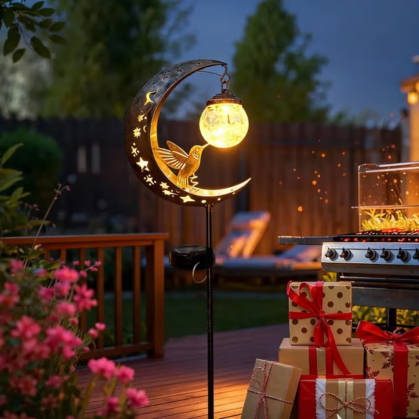 🌙✨Kolibri-Mond-Solar-Gartensteckleuchte
