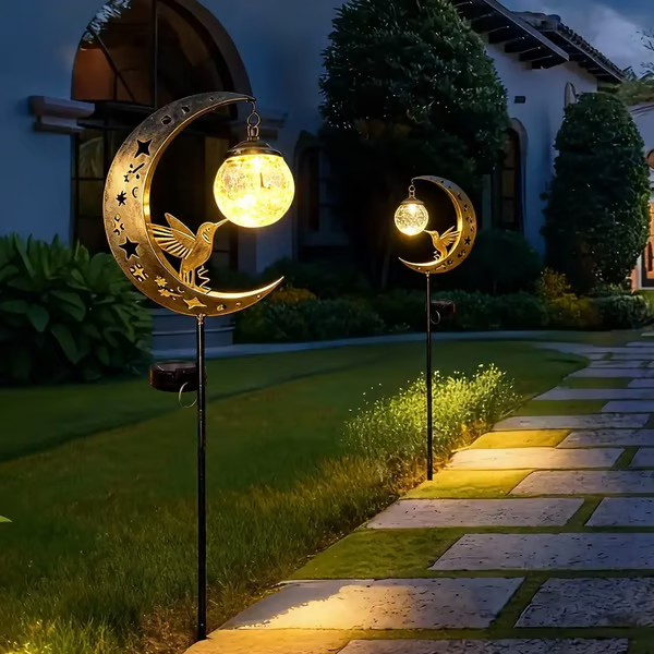 🌙✨Kolibri-Mond-Solar-Gartensteckleuchte