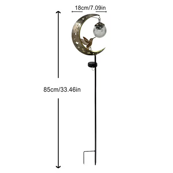 🌙✨Kolibri-Mond-Solar-Gartensteckleuchte